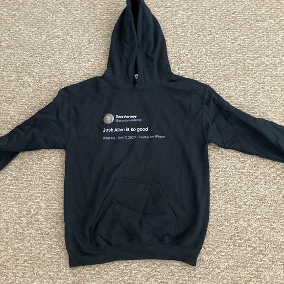 Mens small Barstool Sports Buffalo Bills Josh Allen hoodie. Brand new Never worn - Picture 1 of 5